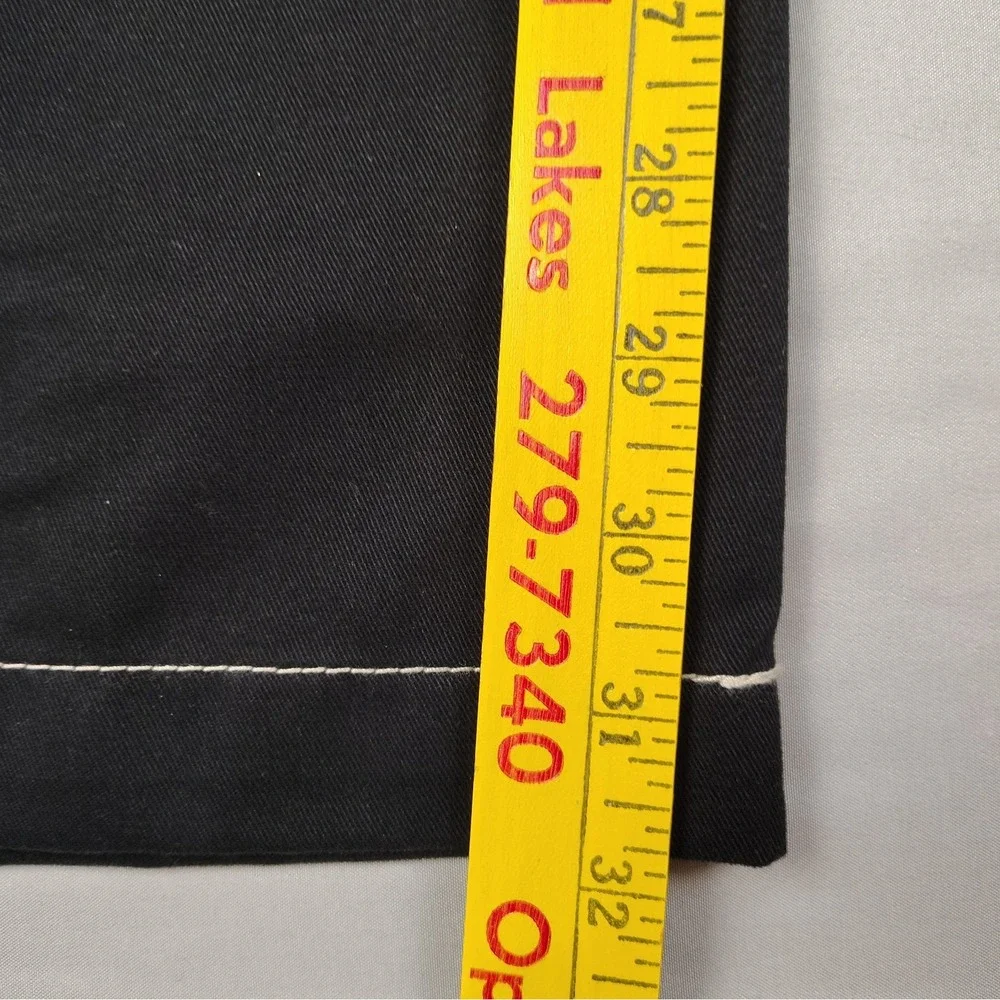 NWT True Religion Cargo Pants Mens 36x31.5 Black Straight White Contrast Stitch